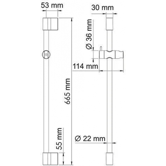Душевая штанга WASSERKRAFT A190 матовое золото