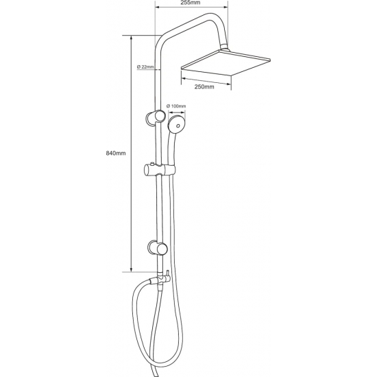 Душевая стойка AQUANET Passion S AF300-70-S-B