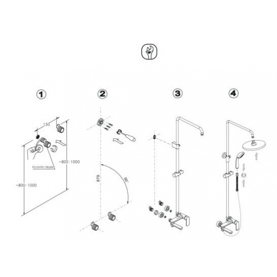 Душевая стойка BRAVAT Opal F6125183CP-A3-RUS