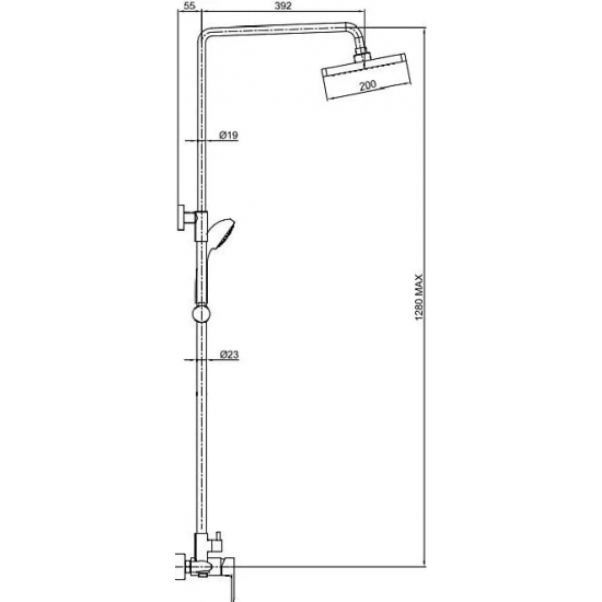 Душевая стойка BRAVAT Opal F9125183CP-A1-RUS