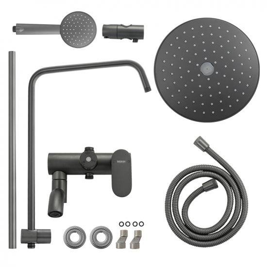 Душевая стойка BRIMIX 80705 алюминий графит