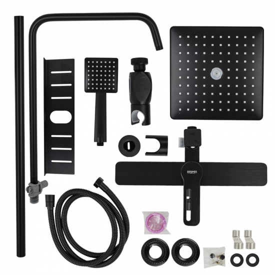 Душевая стойка BRIMIX 81725 алюминий черная