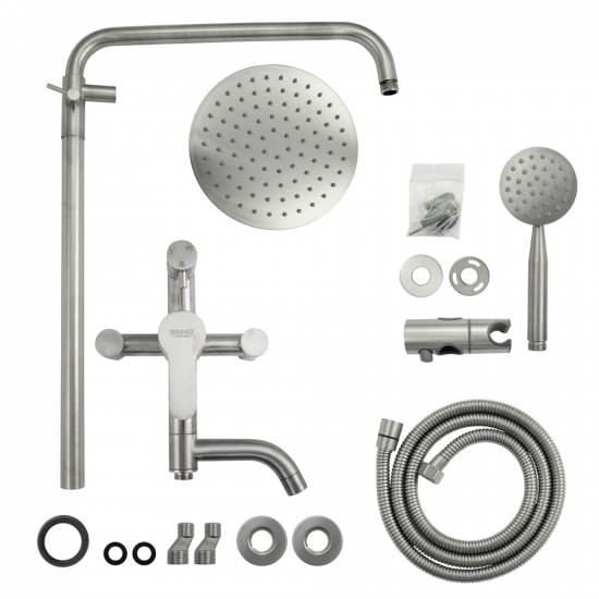 Душевая стойка BRIMIX 9335 нержавеющая сталь