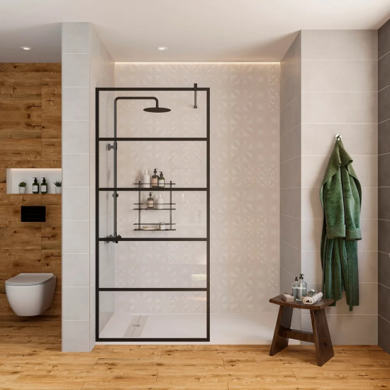 Душевая стойка CERSANIT Brasko A63112 с термостатом чёрная