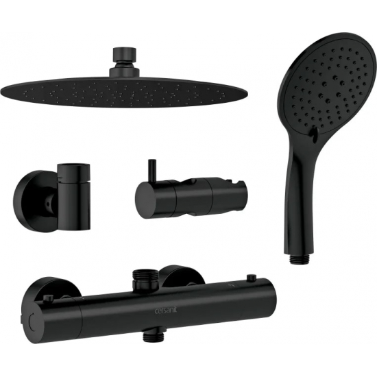 Душевая стойка CERSANIT Brasko A63112 с термостатом чёрная