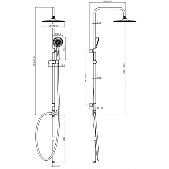 Душевая стойка CERSANIT Neno A63477