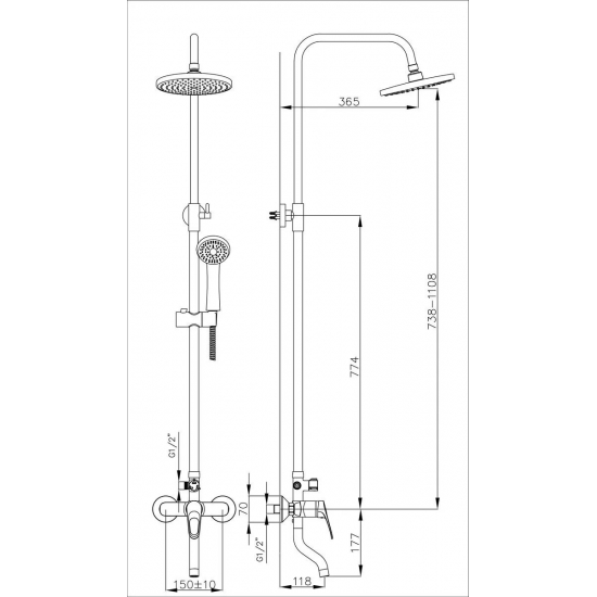 Душевая стойка DECOROOM DR37071