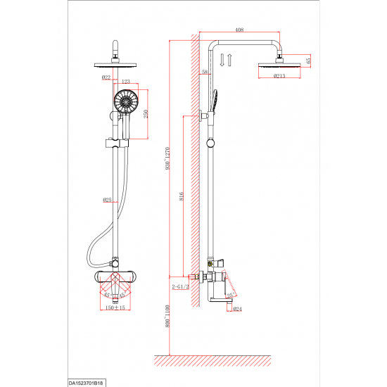 Душевая стойка D&K Bayern Furth DA1523701B18