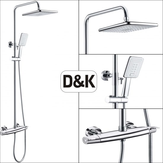 Душевая стойка D&K Bayern Potsdam DA2143701B14 с термостатом
