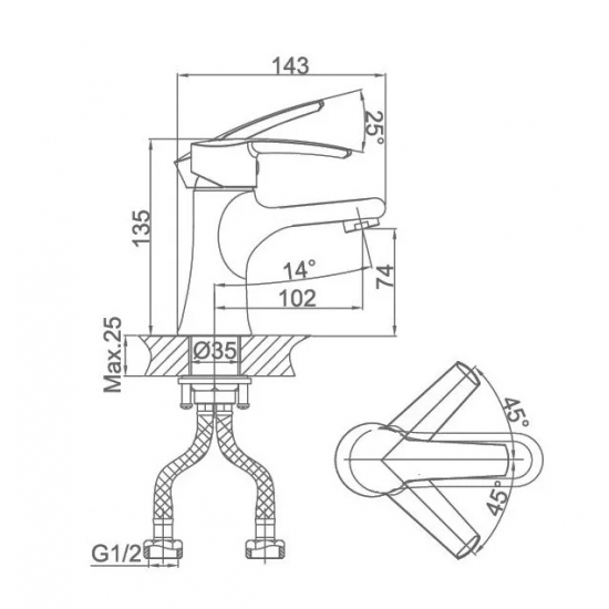 Душевая стойка D&K DA1362137SET + смеситель для умывальника