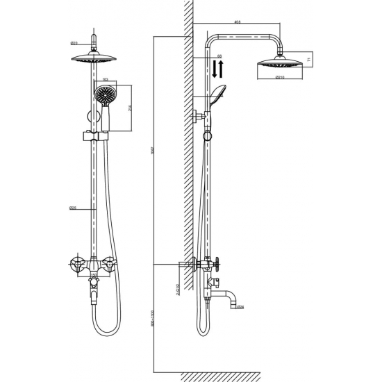 Душевая стойка D&K Hessen Goethe DA1384741E09