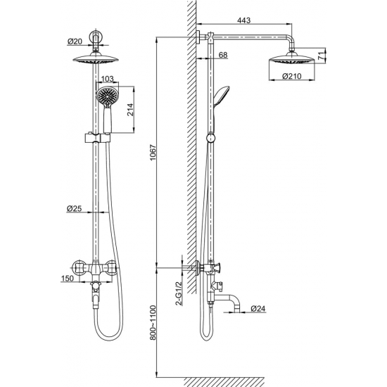 Душевая стойка D&K Hessen Grimm DA1384701E09