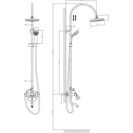 Душевая стойка D&K Schiller DA1463701C09