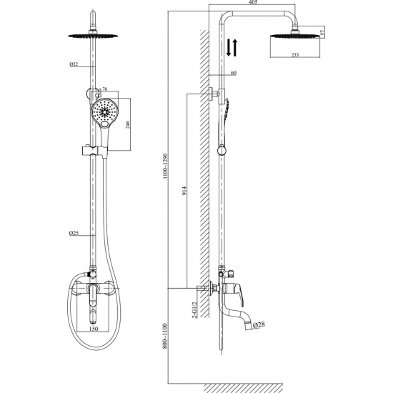Душевая стойка D&K Venice Rialto DA1063701B14