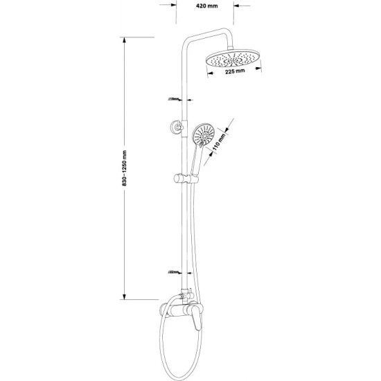Душевая стойка ESKO ST1200
