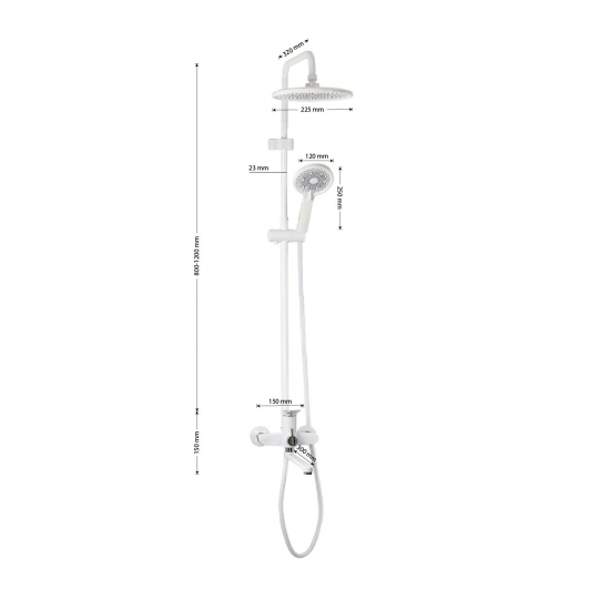 Душевая стойка FABIA 9677 белая