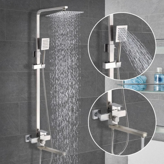 Душевая стойка FMARK FS8145-35 сатин нержавеющая сталь