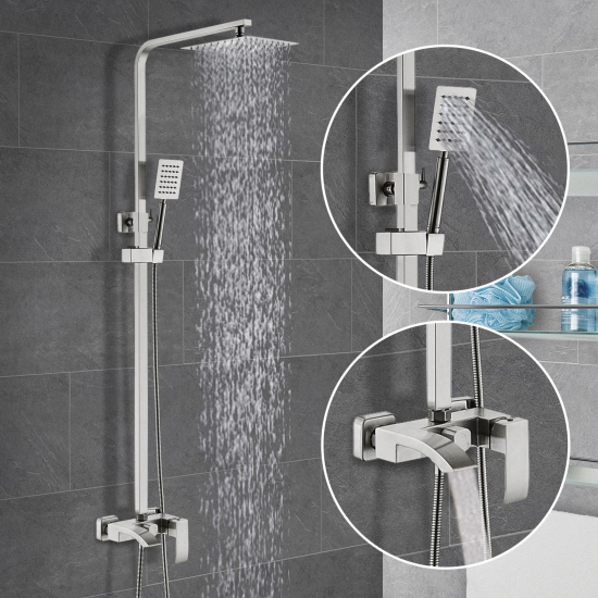 Душевая стойка FMARK FS8645 сатин нержавеющая сталь