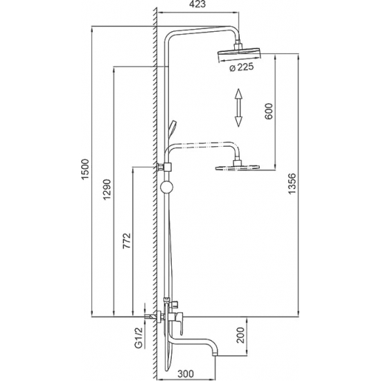 Душевая стойка FRAP F24001 с крючками