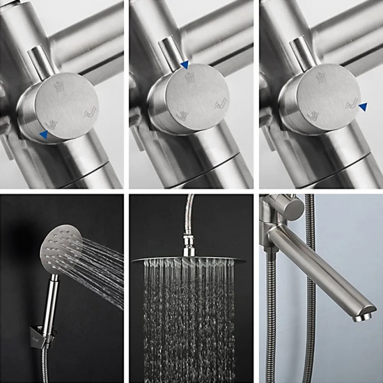 Душевая стойка FRAP F24801 нержавеющая сталь