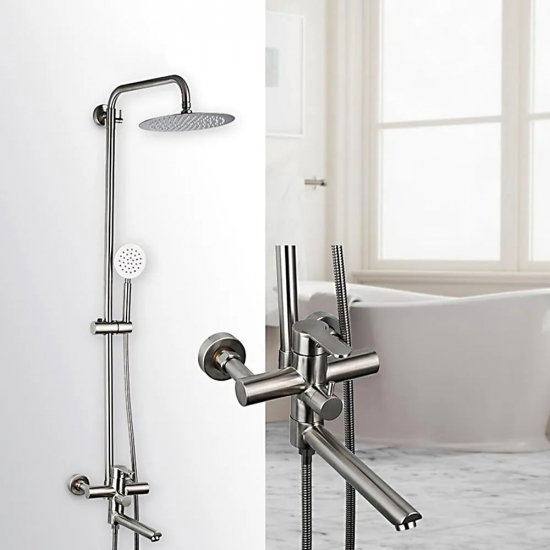 Душевая стойка FRAP F24801 нержавеющая сталь