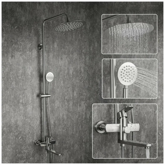 Душевая стойка FRAP F24805 нержавеющая сталь