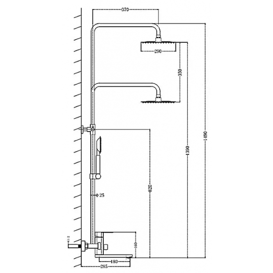 Душевая стойка FRAP F24805 нержавеющая сталь