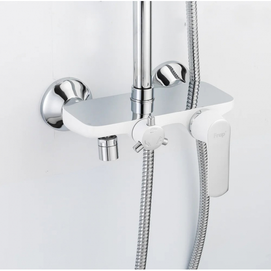 Душевая стойка FRAP H31 F2431 хром, белая