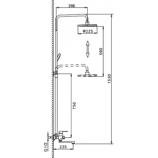 Душевая стойка FRAP H41 F2441 хром, белая