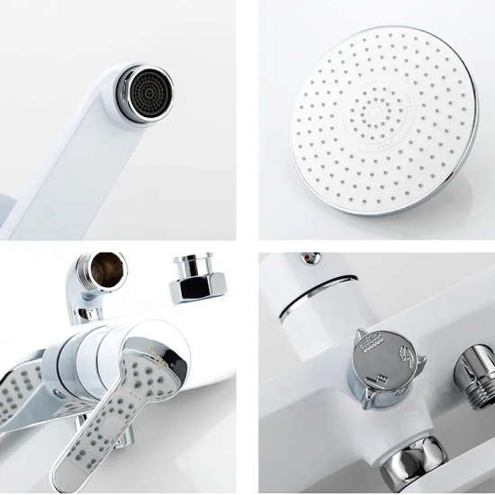 Душевая стойка FRAP H41 F2441 хром, белая