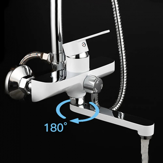 Душевая стойка FRAP H41 F2441 хром, белая