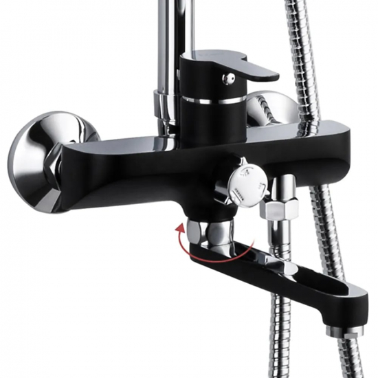 Душевая стойка FRAP H42 F2442 хром, чёрная