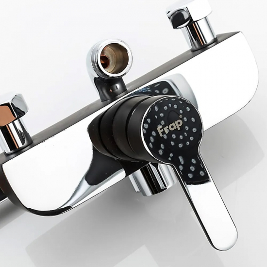 Душевая стойка FRAP H42 F2442 хром, чёрная