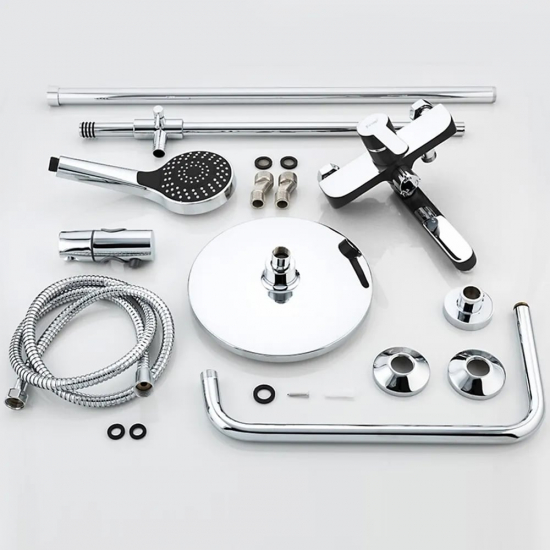 Душевая стойка FRAP H42 F2442 хром, чёрная