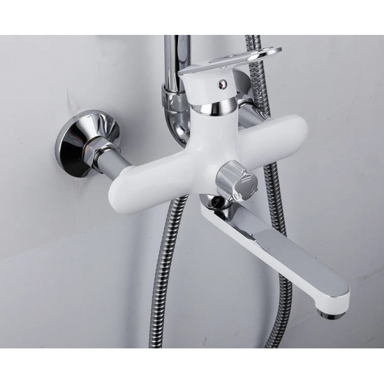 Душевая стойка FRAP H49 F2449 хром, белая