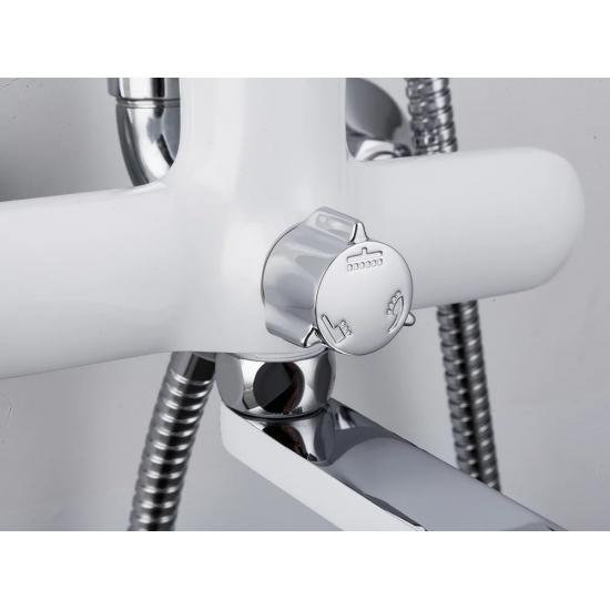 Душевая стойка FRAP H49 F2449 хром, белая