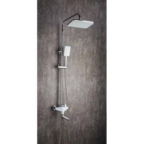 Душевая стойка FRAP H58 F2458 хром, белая