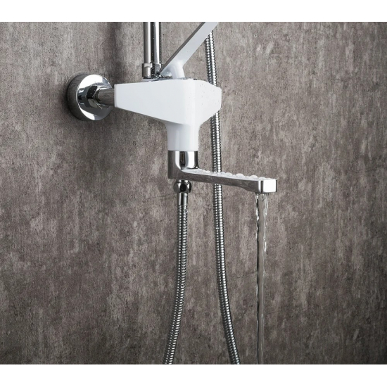 Душевая стойка FRAP H58 F2458 хром, белая