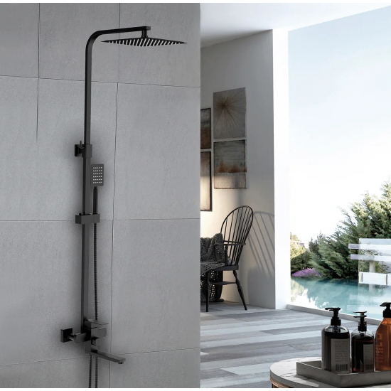 Душевая стойка FRAP H802-6 F24802-6 чёрный нержавеющая сталь