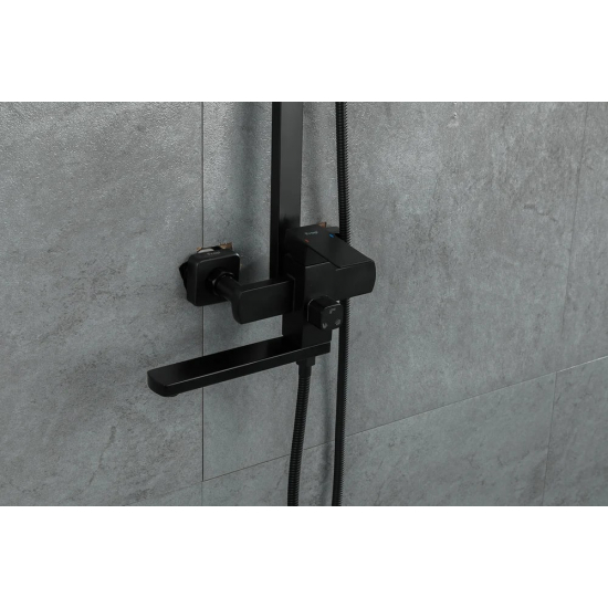 Душевая стойка FRAP H802-6 F24802-6 чёрный нержавеющая сталь