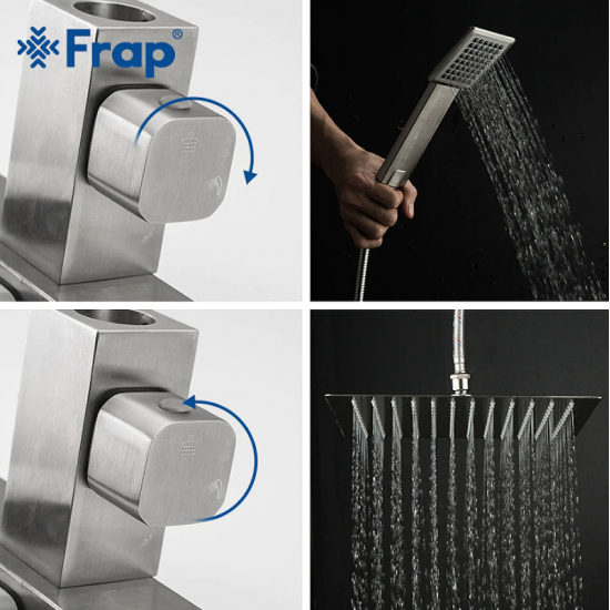 Душевая стойка FRAP H803 F24803 нержавеющая сталь