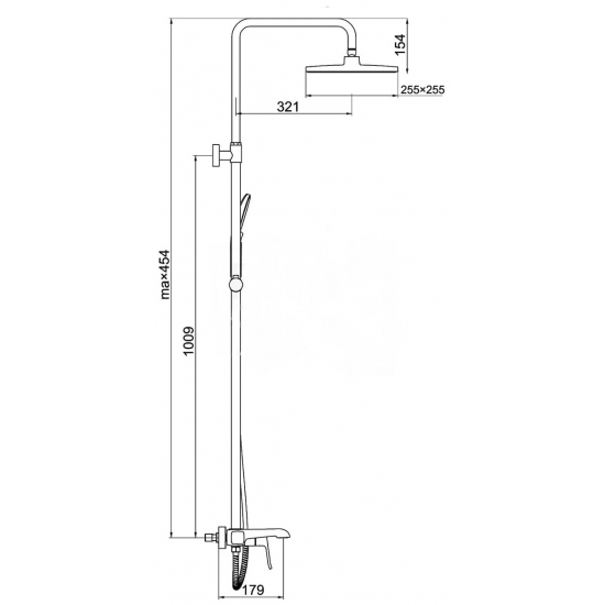 Душевая стойка GAPPO G 50 G2450 чёрный