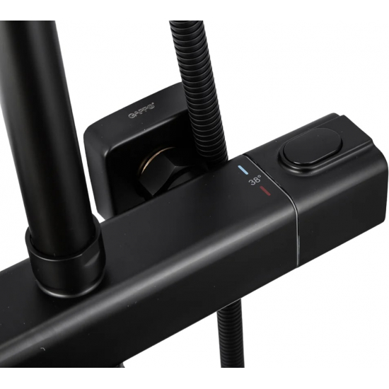 Душевая стойка GAPPO G 91-6 G2491-6 с термостатом чёрная
