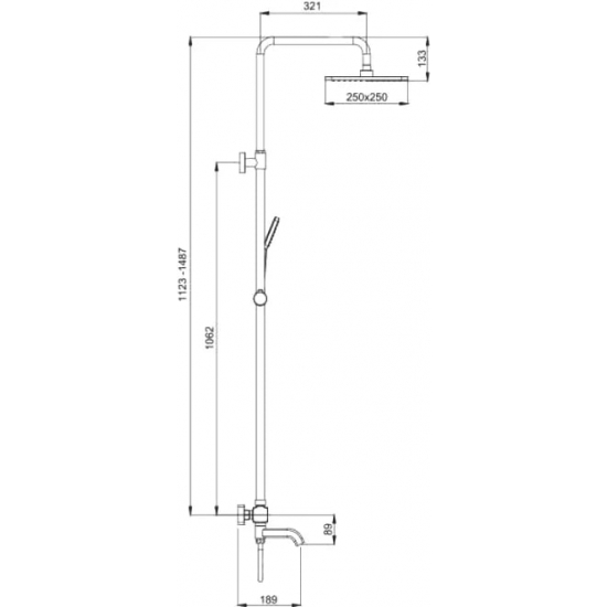 Душевая стойка GAPPO G 91-6 G2491-6 с термостатом чёрная