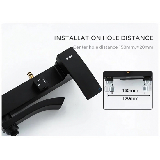 Душевая стойка GAPPO G07-6 G2407-6 чёрный