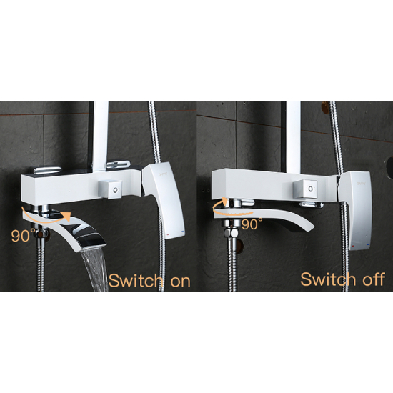 Душевая стойка GAPPO G07-8 G2407-8 хром, белый