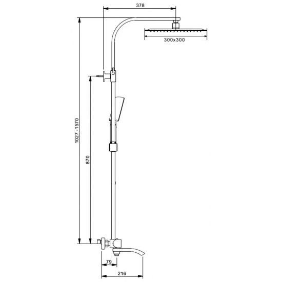 Душевая стойка GAPPO G07 G2407-40 с термостатом