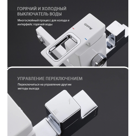 Душевая стойка GAPPO G17-8 G2417-8 хром, белый
