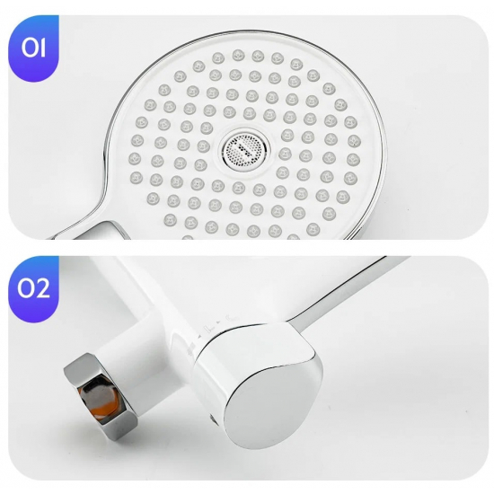 Душевая стойка GAPPO G2403-8 хром, белый