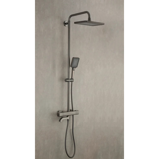 Душевая стойка GAPPO G2491-9 с термостатом, оружейная сталь